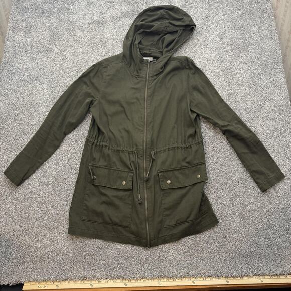 Old Navy Utility Parka Jacket M Hooded Drawstring Military Streetwear Grunge - Picture 1 of 13